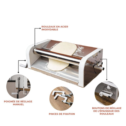 Laminoir à pâte DoughRollerMachine avec design compact, commandes simples et nettoyage facile