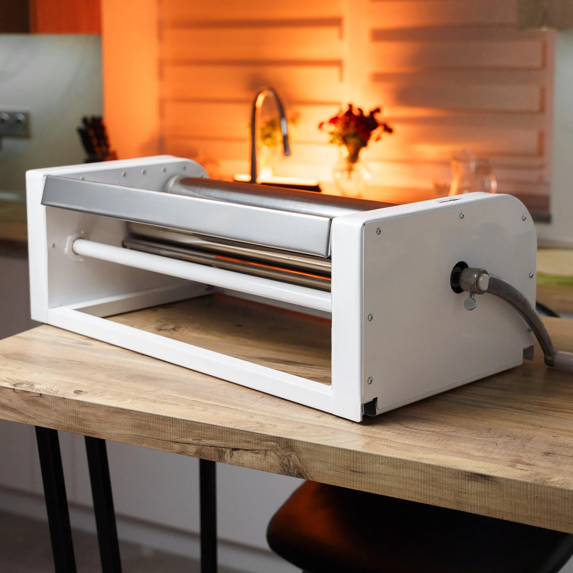 TECHTONGDA 9.5 Inch Manual Pizza Dough Press – Pasta Maker & Roller Sheeter, Countertop, 37.8 Lbs, Model 251066